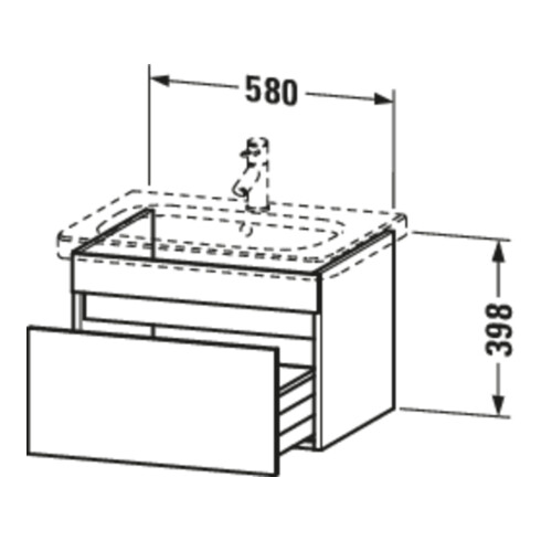 Duravit Meuble sous-lavabo DuraStyle 58x44,8 cm, blanc brillant/mat, 1 tiroir, suspendu