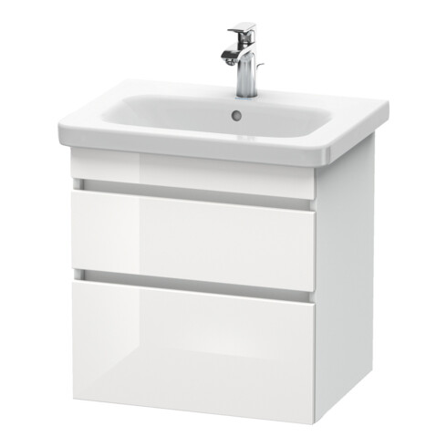 Duravit Meuble sous lavabo DuraStyle 58x44,8 cm, blanc brillant/mat, 2 tiroirs, suspendu