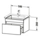 Duravit Meuble sous lavabo DuraStyle 58x44,8 cm, blanc œuf/blanc, 1 tiroir, suspendu