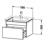 Duravit Meuble sous-lavabo DuraStyle 58x44,8 cm, chêne naturel, 1 tiroir, suspendu-5