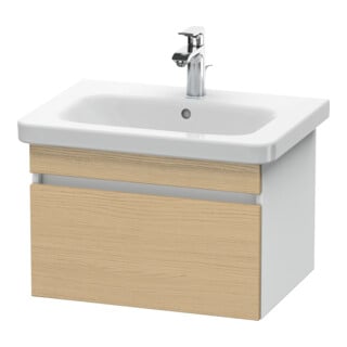 Duravit Meuble sous-lavabo DuraStyle 58x44,8 cm, chêne naturel/blanc, 1 tiroir, suspendu