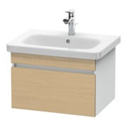 Duravit Meuble sous-lavabo DuraStyle 58x44,8 cm, chêne naturel/blanc, 1 tiroir, suspendu