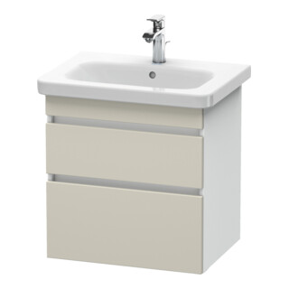Duravit Meuble sous-lavabo DuraStyle 58x44,8 cm, taupe/blanc mat, 2 tiroirs, suspendu
