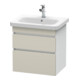 Duravit Meuble sous-lavabo DuraStyle 58x44,8 cm, taupe/blanc mat, 2 tiroirs, suspendu-1