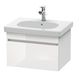 Duravit Meuble sous lavabo DuraStyle 60x45,3 cm, blanc brillant/bois, 1 tiroir, suspendu
