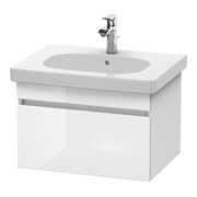 Duravit Meuble sous lavabo DuraStyle 60x45,3 cm, blanc brillant/bois, 1 tiroir, suspendu
