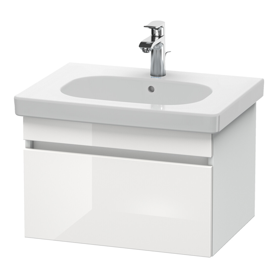 Duravit Meuble sous lavabo DuraStyle 60x45,3 cm, blanc brillant/bois, 1 tiroir, suspendu