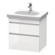 Duravit Meuble sous lavabo DuraStyle 60x45,3 cm, blanc brillant/bois, 2 tiroirs, suspendu-1