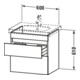 Duravit Meuble sous-lavabo DuraStyle 60x45,3 cm, blanc mat, 2 tiroirs, suspendu