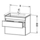 Duravit Meuble sous-lavabo DuraStyle 60x45,3 cm, blanc œuf, 2 tiroirs, suspendu
