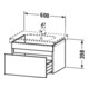 Duravit Meuble sous-lavabo DuraStyle 60x45,3 cm, blanc œuf/blanc, 1 tiroir, suspendu