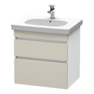 Duravit Meuble sous lavabo DuraStyle 60x45,3 cm, taupe/blanc mat, 2 tiroirs, suspendu