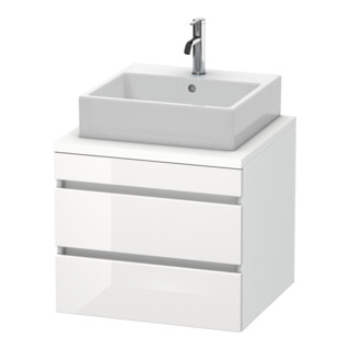 Duravit Meuble sous lavabo DuraStyle 60x54,8 cm, blanc brillant/marron, 2 tiroirs