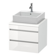 Duravit Meuble sous lavabo DuraStyle 60x54,8 cm, blanc brillant/marron, 2 tiroirs-1