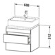 Duravit Meuble sous lavabo DuraStyle 60x54,8 cm, blanc mat, 2 tiroirs