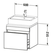 Duravit Meuble sous-lavabo DuraStyle 60x54,8 cm, blanc mat, pour console, 1 tiroir-4