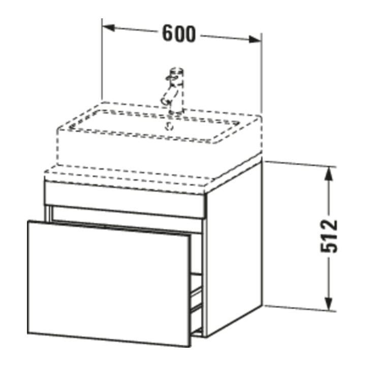 Duravit Meuble sous-lavabo DuraStyle 60x54,8 cm, N dk/we ma, avec console, 1 tiroir