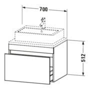 Duravit Meuble sous-lavabo DuraStyle 70x54,8 cm, blanc brillant, avec console, 1 tiroir-4