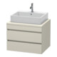 Duravit Meuble sous-lavabo DuraStyle 70x54,8 cm, taupe, avec console, 2 tiroirs-1