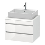 Duravit Meuble sous-lavabo DuraStyle 70x54,8cm, blanc hgl/blanc mat, avec console, 2 tiroirs