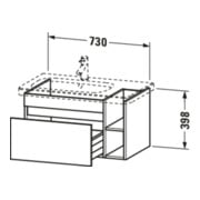 Duravit Meuble sous-lavabo DuraStyle 73x44,8 cm, B L, N dk/b ma, 1 tiroir-5