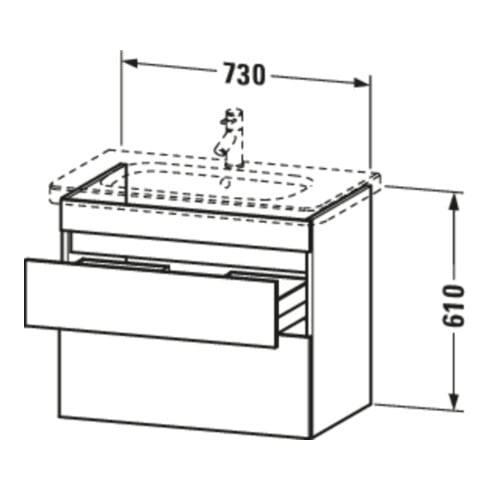 Duravit Meuble sous-lavabo DuraStyle 73x44,8 cm, blanc mat, 2 tiroirs, suspendu