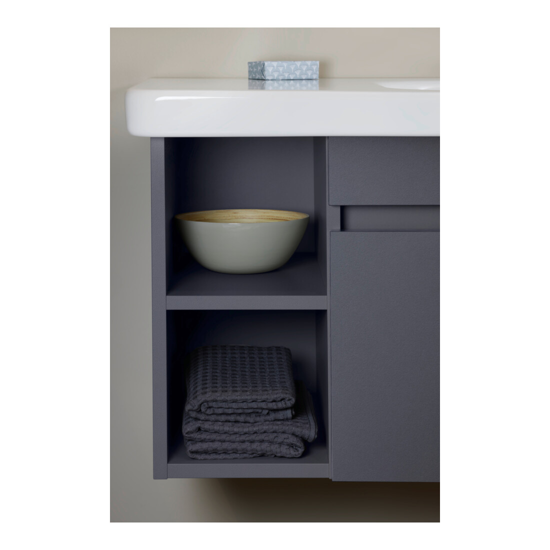Duravit Meuble sous-lavabo DuraStyle 73x44,8 cm, D, graphite mat/bas, 1 tiroir