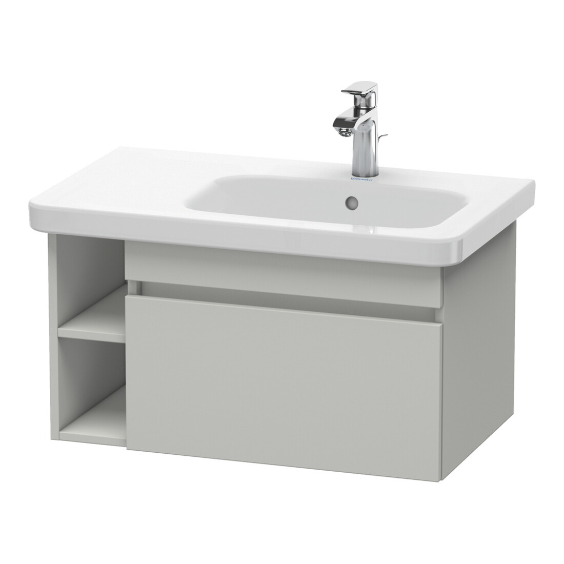 Duravit Meuble sous lavabo DuraStyle 73x44,8 cm, évier à droite, gris béton, 1 tiroir