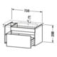 Duravit Meuble sous-lavabo DuraStyle 73x44,8 cm, évier à droite, lin, 1 tiroir