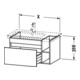Duravit Meuble sous lavabo DuraStyle 73x44,8 cm, évier à gauche, blanc œuf, 1 tiroir