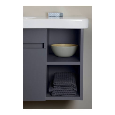 Duravit Meuble sous lavabo DuraStyle 73x44,8 cm, G, blanc brillant/blanc mat, 1 tiroir