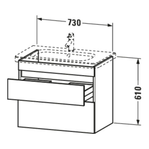 Duravit Meuble sous-lavabo DuraStyle 73x44,8 cm, graphite mat, 2 tiroirs, suspendu