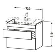 Duravit Meuble sous-lavabo DuraStyle 73x44,8 cm, graphite mat, 2 tiroirs, suspendu-5