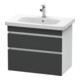 Duravit Meuble sous lavabo DuraStyle 73x44,8 cm, gris m/we ma, 2 tiroirs, suspendu-1