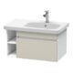 Duravit Meuble sous-lavabo DuraStyle 73x44,8 cm, lavabo droite, taupe/blanc, 1 tiroir-1
