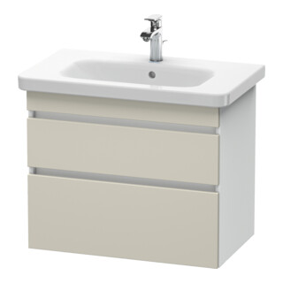 Duravit Meuble sous lavabo DuraStyle 73x44,8 cm, taupe/blanc mat, 2 tiroirs, suspendu
