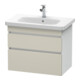 Duravit Meuble sous lavabo DuraStyle 73x44,8 cm, taupe/blanc mat, 2 tiroirs, suspendu-1