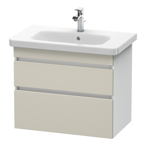 Duravit Meuble sous lavabo DuraStyle 73x44,8 cm, taupe/blanc mat, 2 tiroirs, suspendu