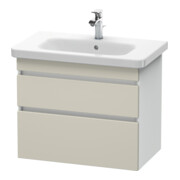 Duravit Meuble sous lavabo DuraStyle 73x44,8 cm, taupe/blanc mat, 2 tiroirs, suspendu