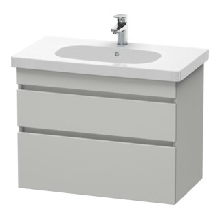 Duravit Meuble sous lavabo DuraStyle 80x45,3 cm, béton gris, 2 tiroirs, suspendu