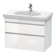 Duravit Meuble sous lavabo DuraStyle 80x45,3 cm, blanc brillant/bois, 2 tiroirs, suspendu-1