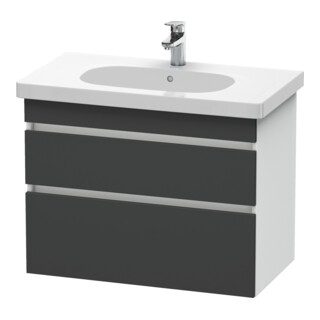Duravit Meuble sous-lavabo DuraStyle 80x45,3 cm, gris m/blanc mat, 2 tiroirs, suspendu