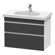 Duravit Meuble sous-lavabo DuraStyle 80x45,3 cm, gris m/blanc mat, 2 tiroirs, suspendu