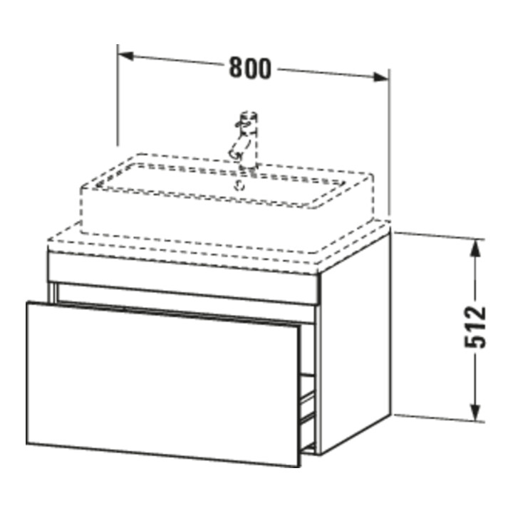 Duravit Meuble sous-lavabo DuraStyle 80x54,8 cm, bas. mat, avec console, 1 tiroir