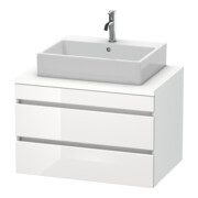 Duravit Meuble sous-lavabo DuraStyle 80x54,8 cm, blanc brillant/gris, 2 tiroirs