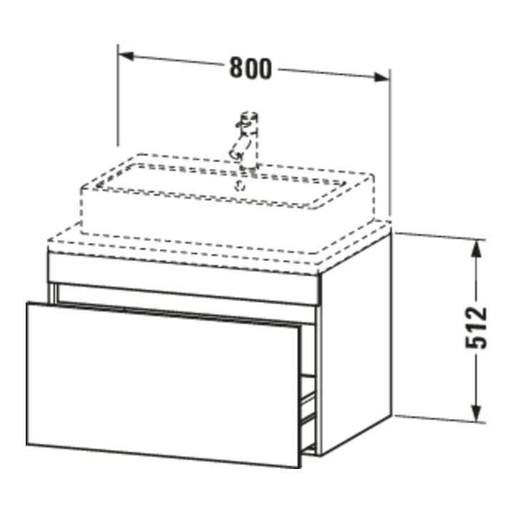 Duravit Meuble sous-lavabo DuraStyle 80x54,8 cm, blanc œuf, pour console, 1 tiroir