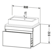 Duravit Meuble sous lavabo DuraStyle 80x54,8 cm, graphite mat, avec console, 1 tiroir-4
