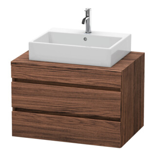 Duravit Meuble sous-lavabo DuraStyle 80x54,8 cm, noyer foncé, pour console, 2 tiroirs