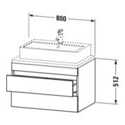 Duravit Meuble sous-lavabo DuraStyle 80x54,8cm, blanc mat, 2 tiroirs-4