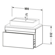 Duravit Meuble sous-lavabo DuraStyle 90x54,8 cm, blanc mat, pour console, 1 tiroir-4